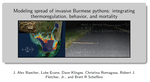 Modeling spread of invasive Burmese pythons, integrating thermoregulation, behavior, and mortality